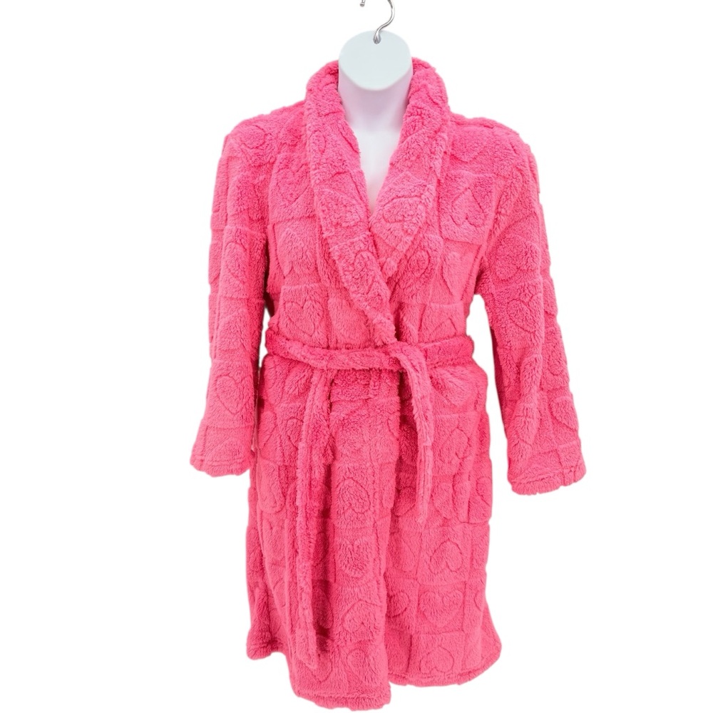 Noire Jasmine Rose NWOT Plush Robe Pink Belted Lounge Cozy Soft Women’s Size S/M